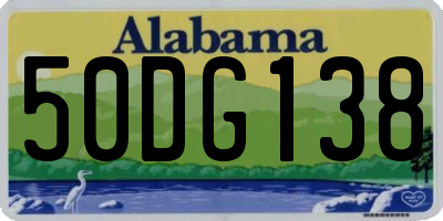 AL license plate 50DG138