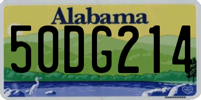 AL license plate 50DG214
