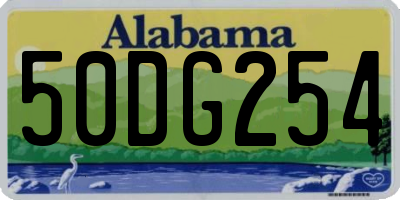 AL license plate 50DG254