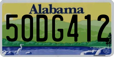 AL license plate 50DG412
