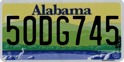 AL license plate 50DG745