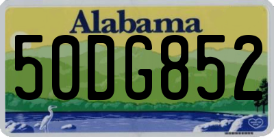 AL license plate 50DG852
