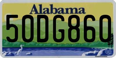 AL license plate 50DG860