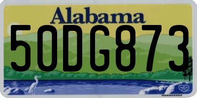 AL license plate 50DG873