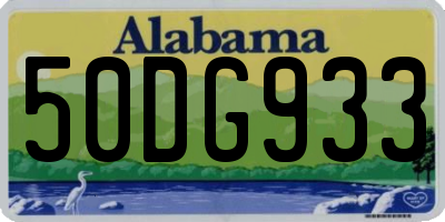 AL license plate 50DG933