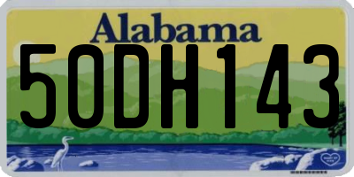 AL license plate 50DH143