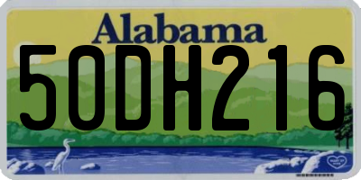 AL license plate 50DH216