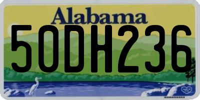 AL license plate 50DH236