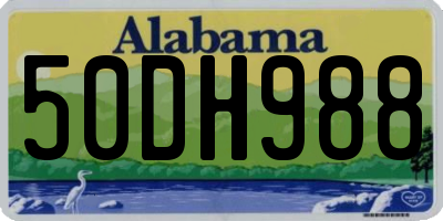 AL license plate 50DH988