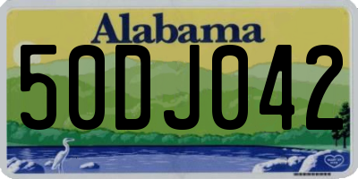 AL license plate 50DJ042