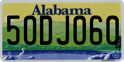 AL license plate 50DJ060