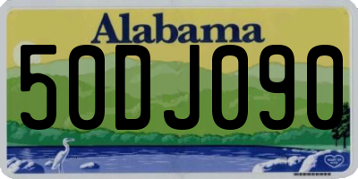 AL license plate 50DJ090