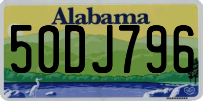 AL license plate 50DJ796