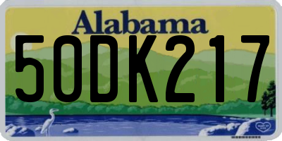 AL license plate 50DK217