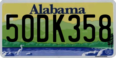 AL license plate 50DK358