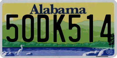 AL license plate 50DK514
