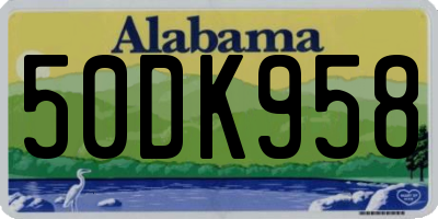 AL license plate 50DK958
