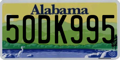 AL license plate 50DK995
