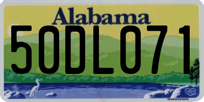 AL license plate 50DL071