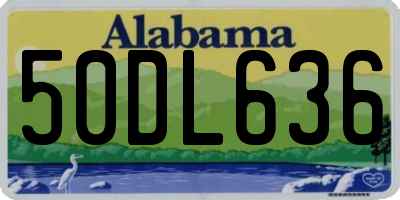AL license plate 50DL636
