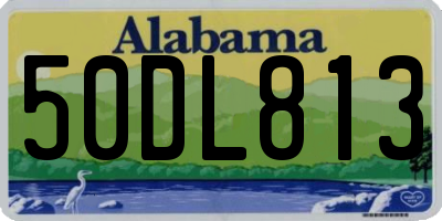 AL license plate 50DL813
