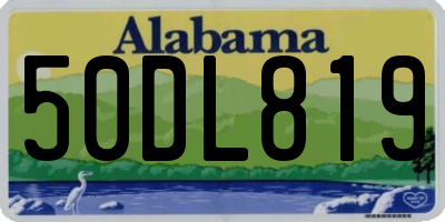 AL license plate 50DL819