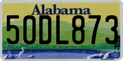 AL license plate 50DL873