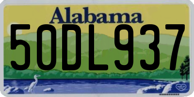 AL license plate 50DL937