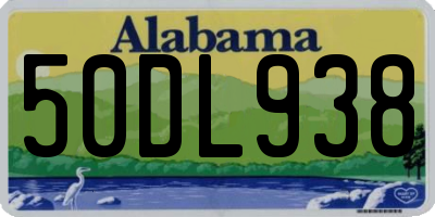 AL license plate 50DL938
