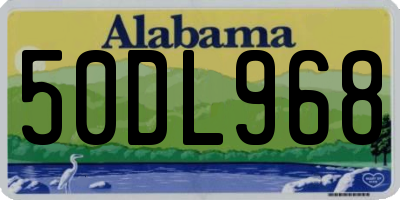 AL license plate 50DL968