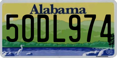 AL license plate 50DL974