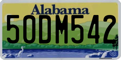 AL license plate 50DM542