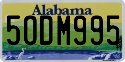 AL license plate 50DM995