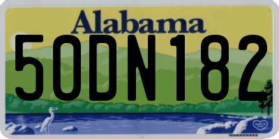 AL license plate 50DN182