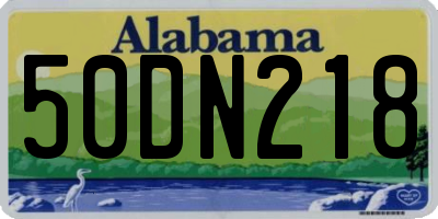 AL license plate 50DN218