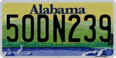 AL license plate 50DN239