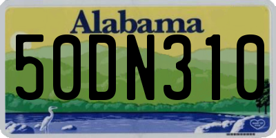 AL license plate 50DN310