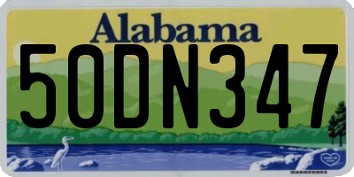 AL license plate 50DN347