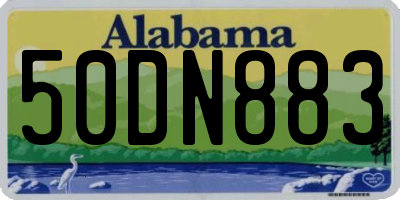 AL license plate 50DN883
