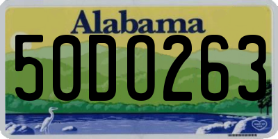 AL license plate 50DO263