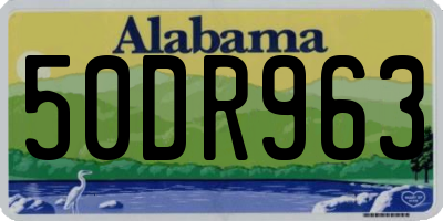 AL license plate 50DR963