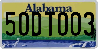 AL license plate 50DT003