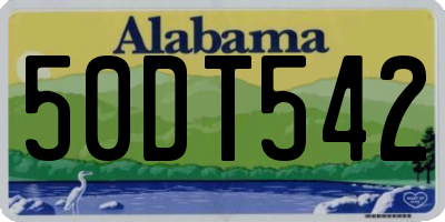 AL license plate 50DT542