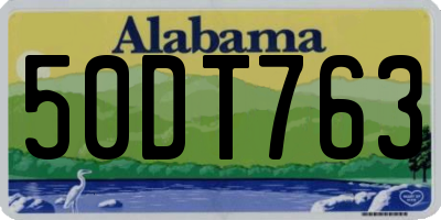 AL license plate 50DT763