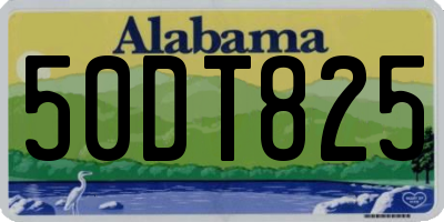 AL license plate 50DT825