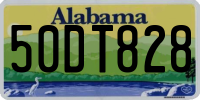 AL license plate 50DT828