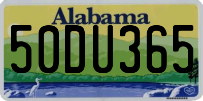 AL license plate 50DU365