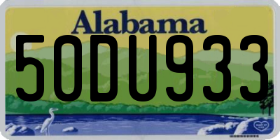 AL license plate 50DU933