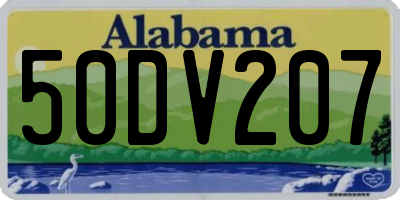 AL license plate 50DV207