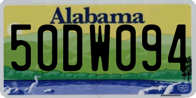 AL license plate 50DW094